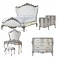 PAINTED FURNITURE OF HEAVY CARVED BED FRENCH DESIGN