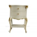 French furniture of white Painted bedroom bedside table 