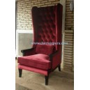 Indoor French painted Long Back Chair of  livingroom furniture