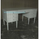 Painted furniture of writing desk french color style.